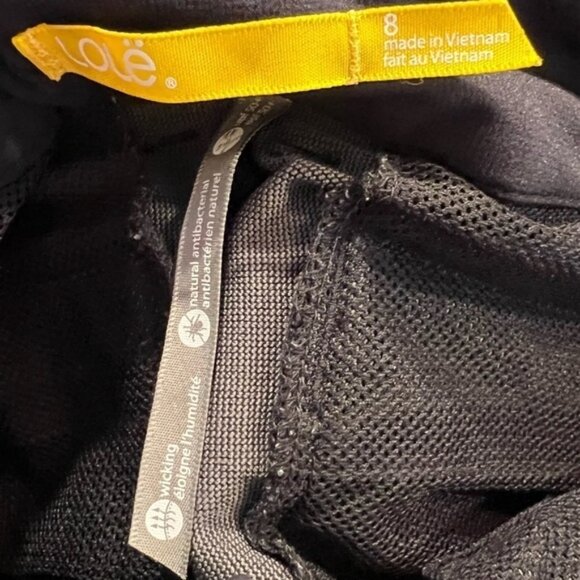 Lole Travel Pant Solid Black Mid Rise Straight Leg Stretch Pockets Size 8 - Picture 9 of 13